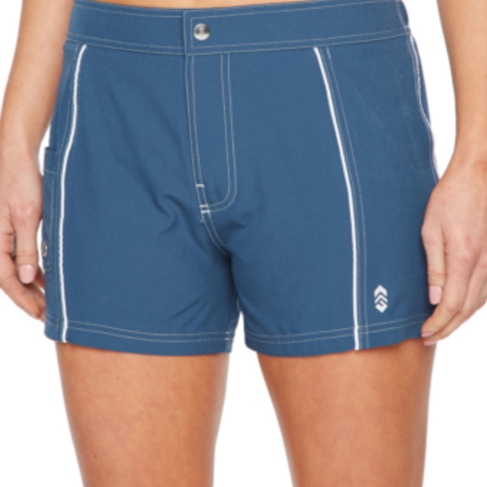 Free Country Boys Slate Blue Navy Shorts Swim Trunks Surf Shorts Size 8/10 M